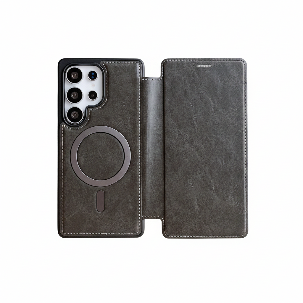 Luxury leather case with RFID &amp; MagSafe for Galaxy S25