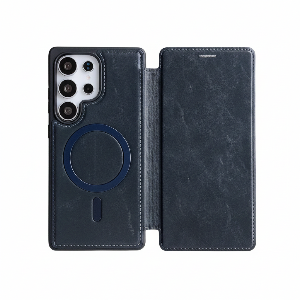 Luxury leather case with RFID &amp; MagSafe for Galaxy S25