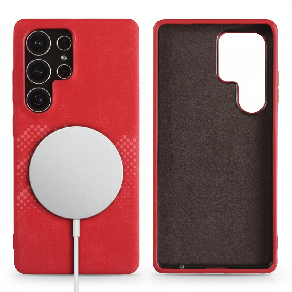 Luxury Leather Magsafe Case for Samsung S25 Ultra