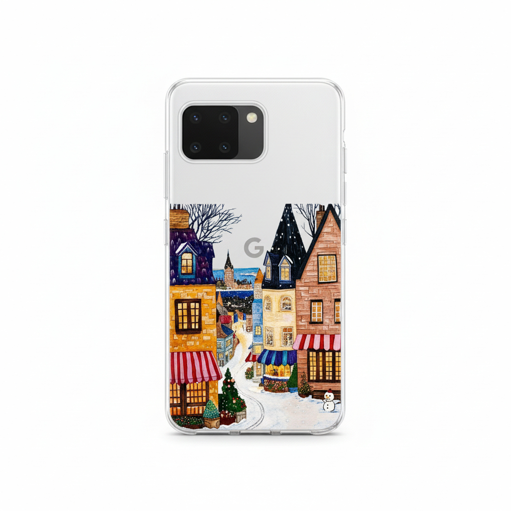 Schöne Winter Handyhülle mit Weihnachtslandschaft für Google Pixel