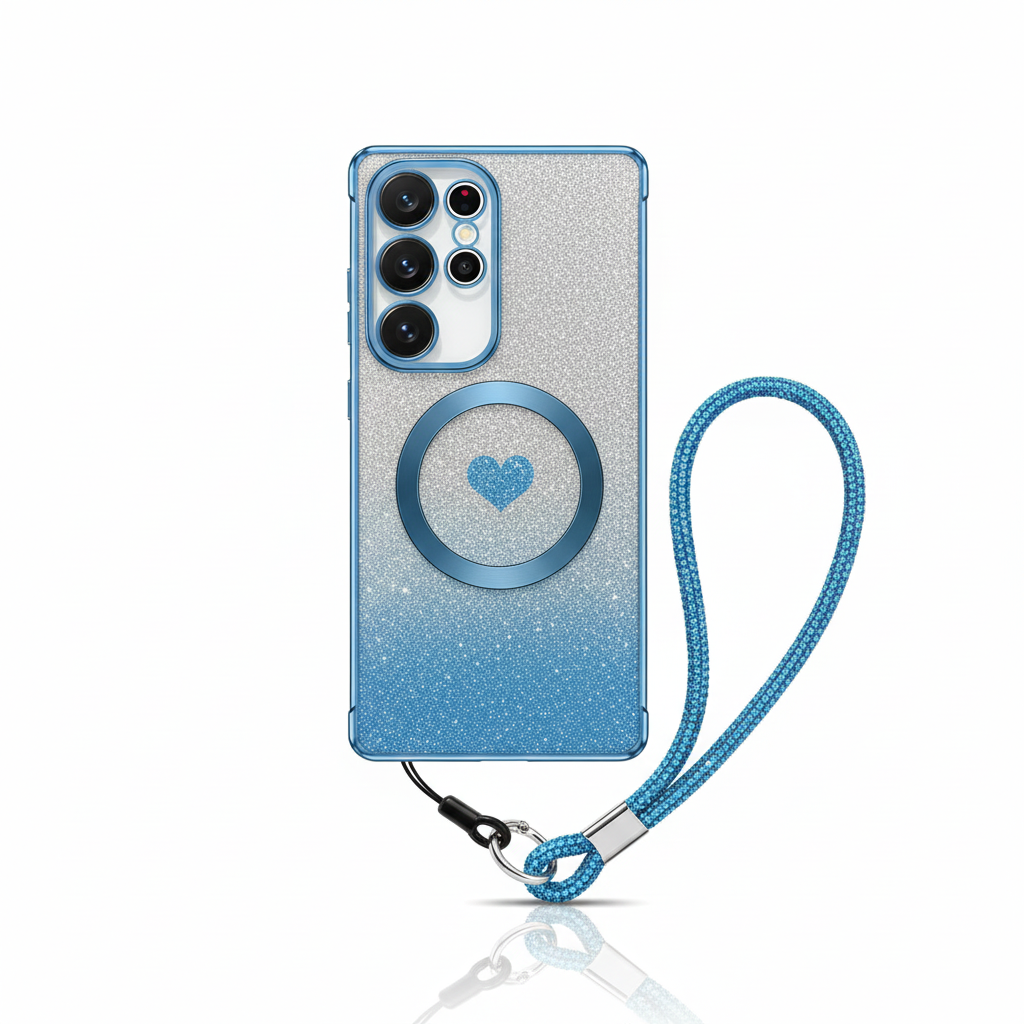 Glitter Gradient Wrist Case for Samsung S25