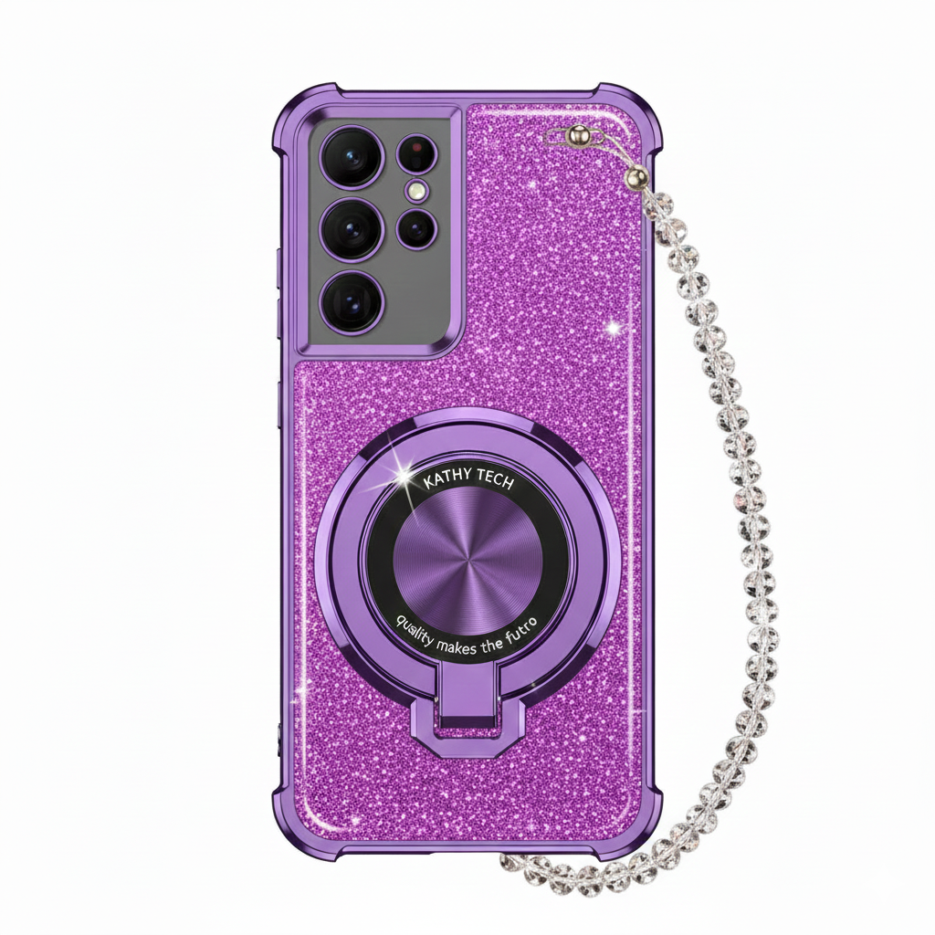 Crystal Bracelet Case with Stand for Samsung S25