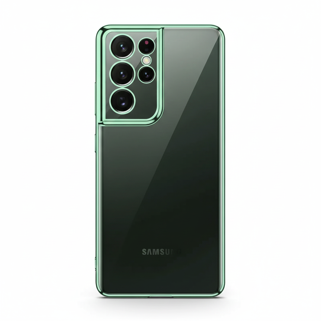 Clear phone case with glossy frame for Samsung