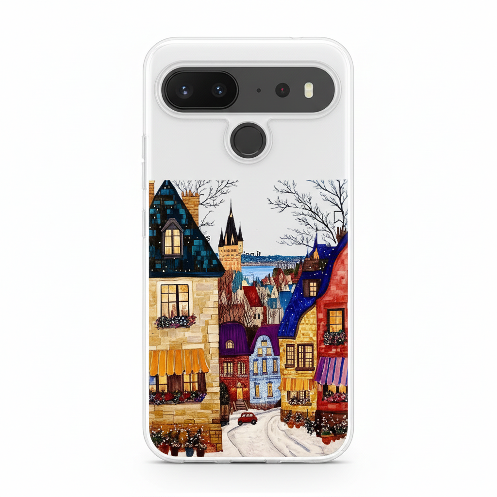 Schöne Winter Handyhülle mit Weihnachtslandschaft für Google Pixel