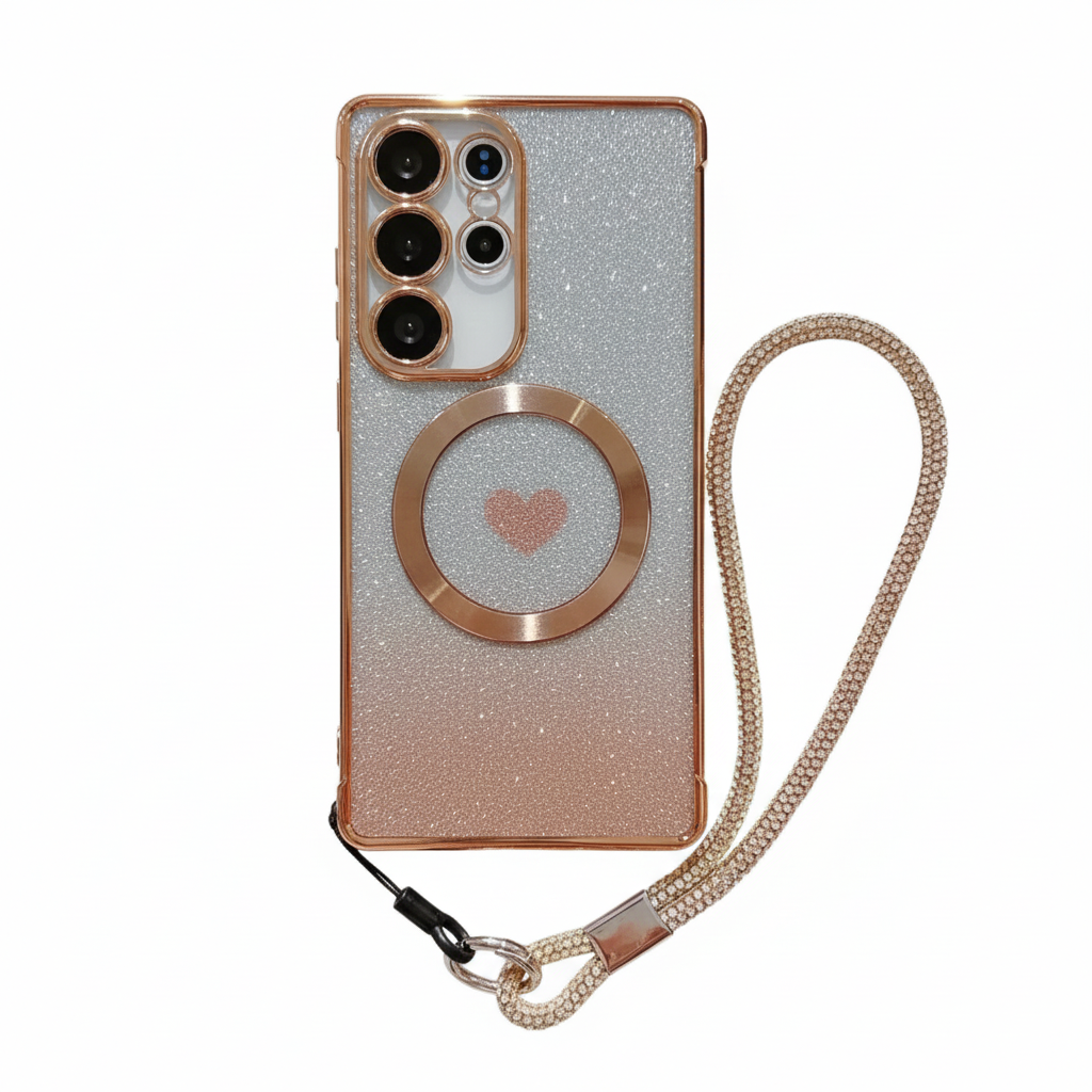 Glitter Gradient Wrist Case for Samsung S25