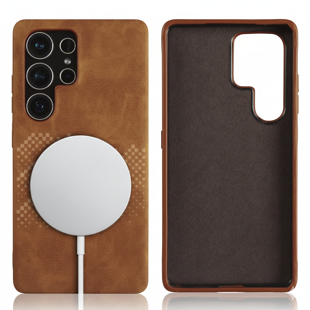 Luxus Leder Magsafe Hülle für Samsung S25 Ultra