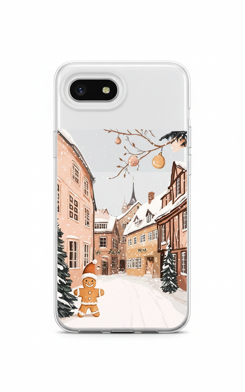 Winter-Handyhülle mit Schnee und Tannenbaum für Pixel