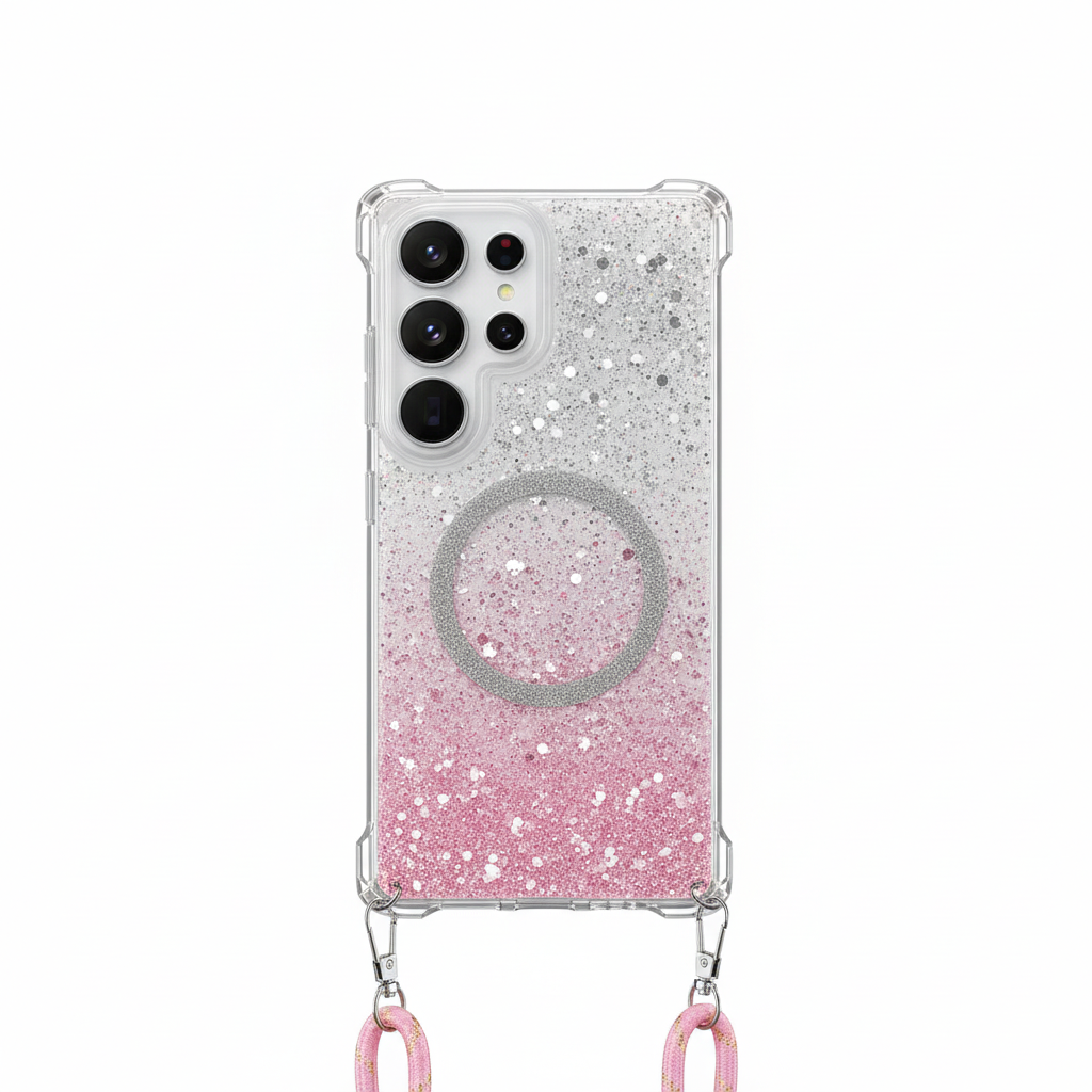 Glitter case with magnetic band for Samsung S25 Ultra