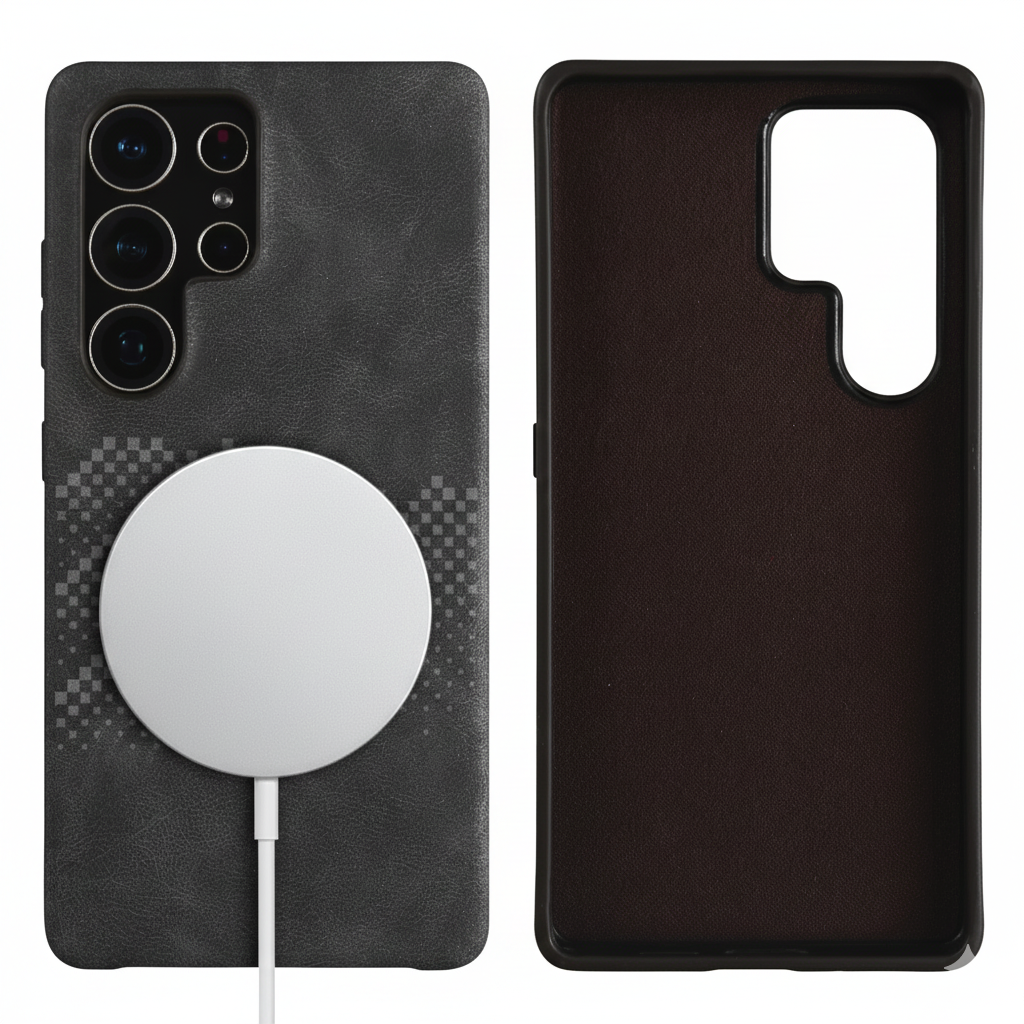 Luxury Leather Magsafe Case for Samsung S25 Ultra