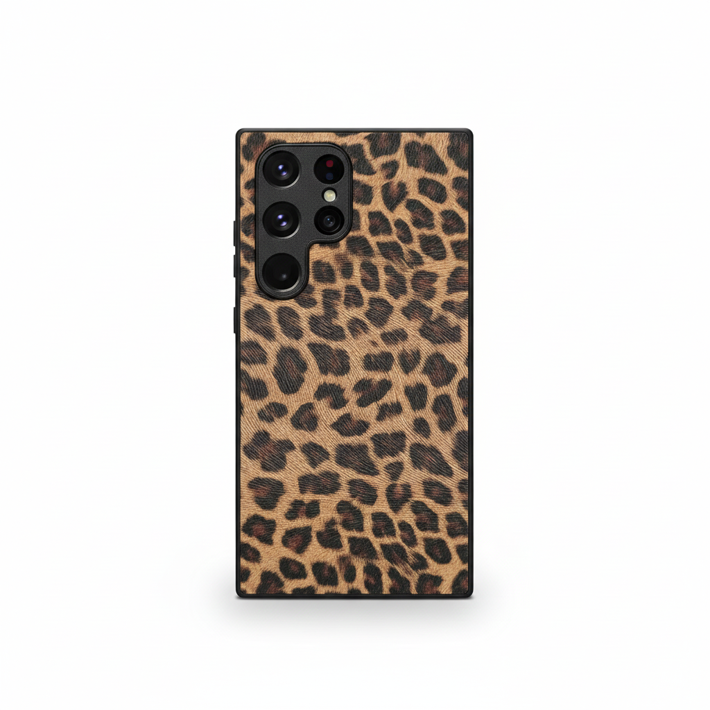 Luxus Hülle S24 Ultra Leopard Kroko Design