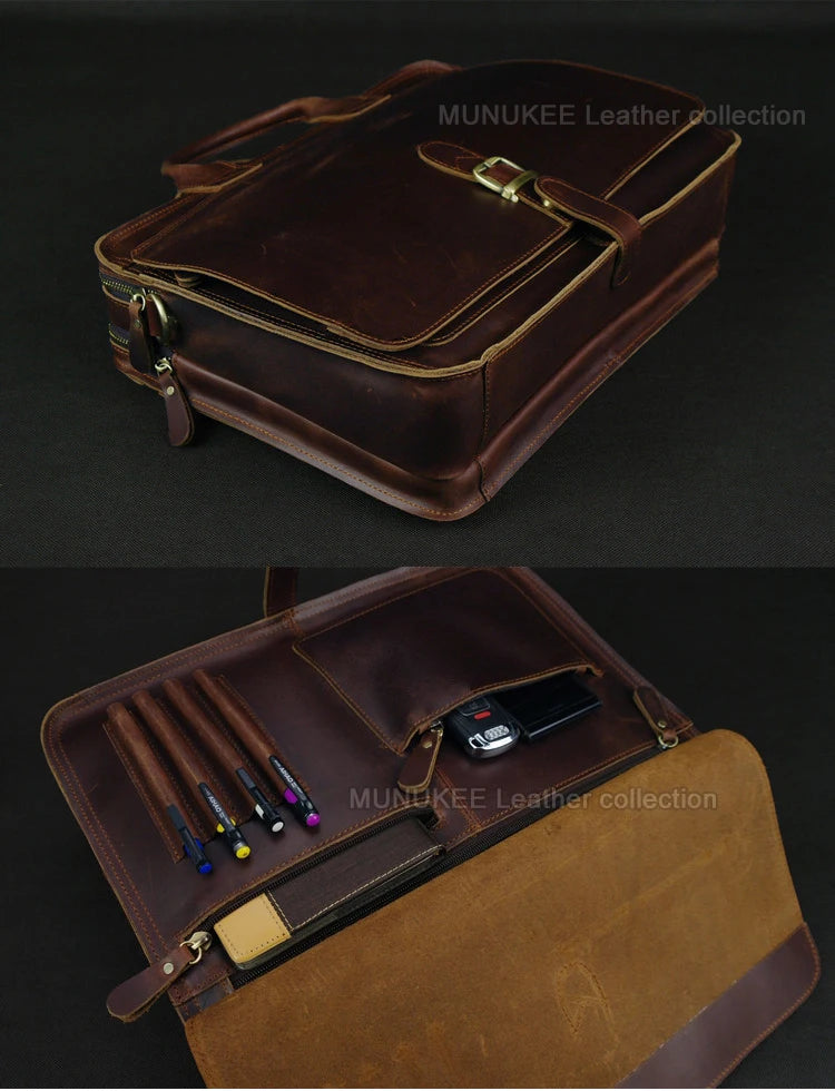 Luxus Leder Aktentasche Herren Business