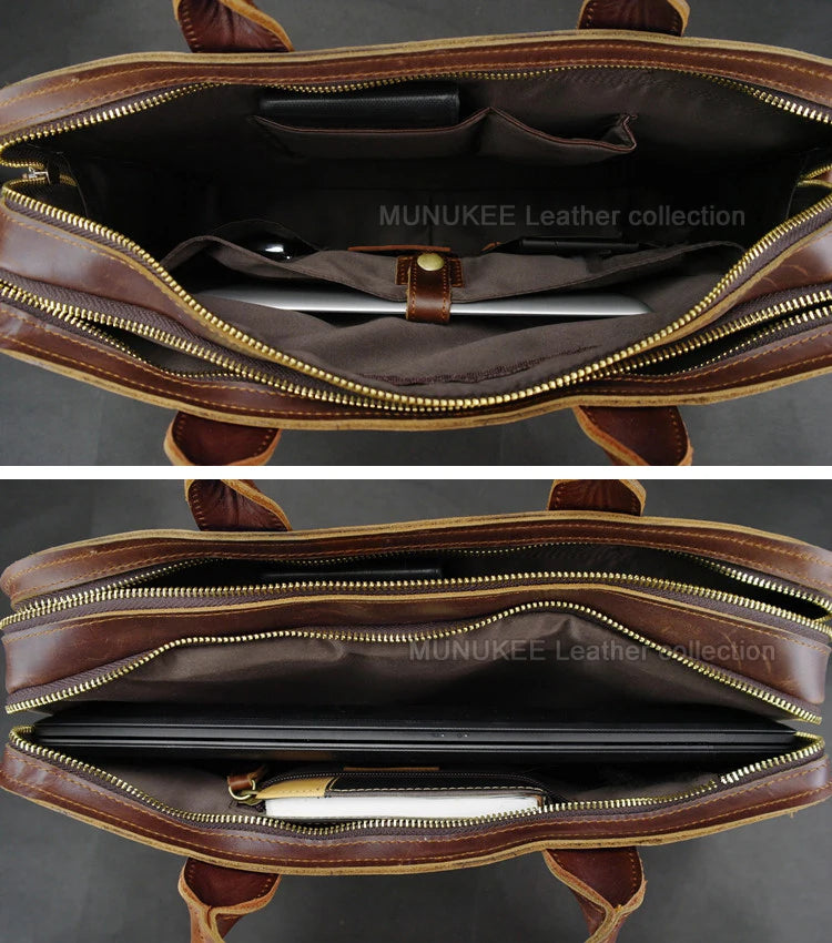 Luxus Leder Aktentasche Herren Business