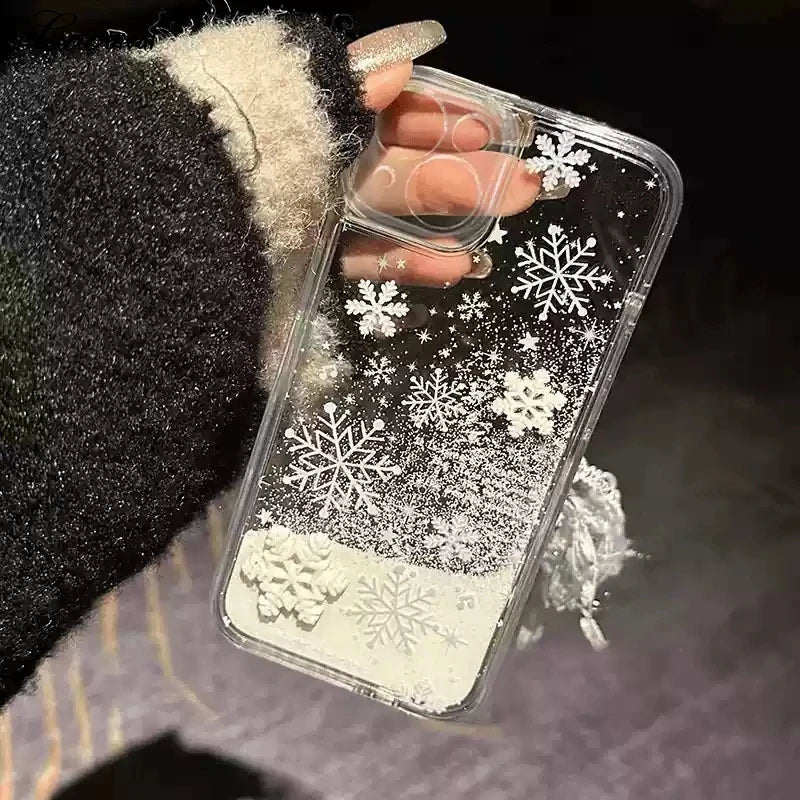 Glitter Snowflake TPU Case for iPhone 16