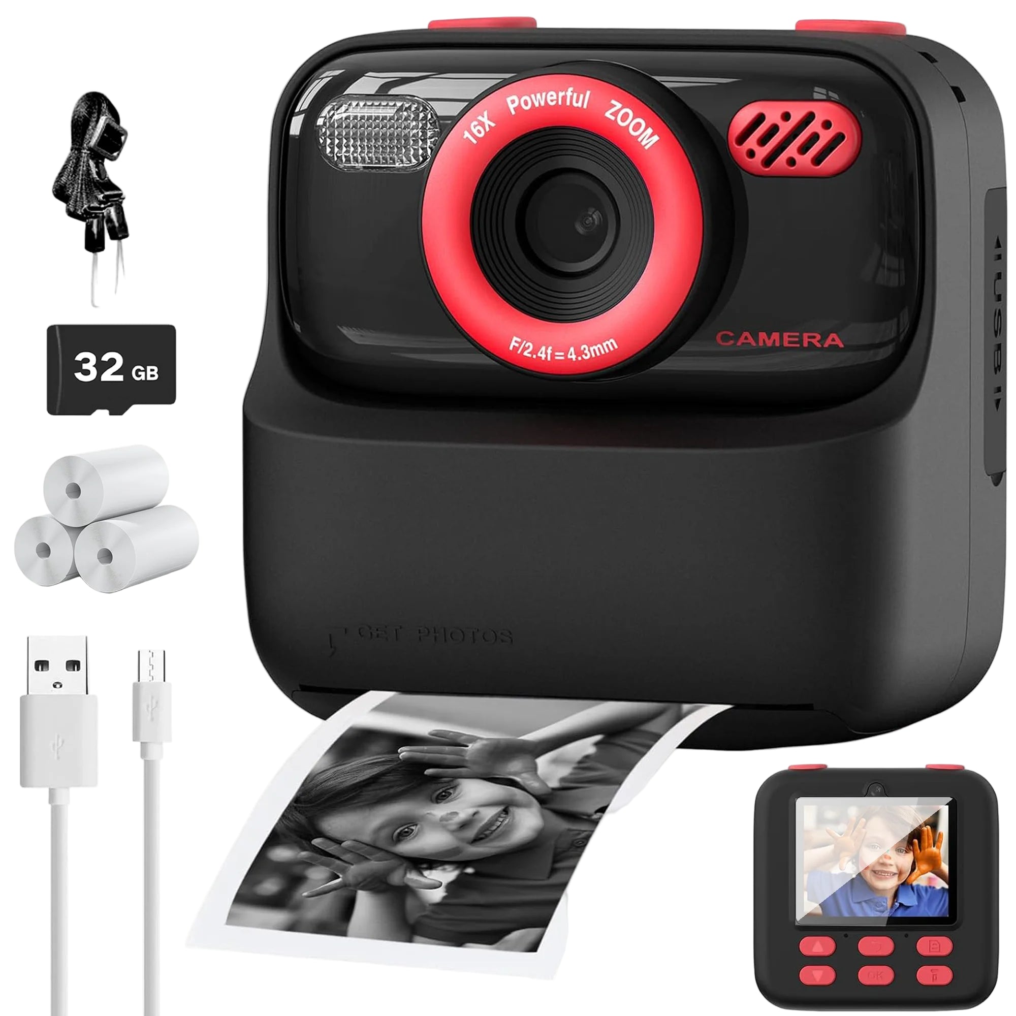 Kinder Sofortbildkamera HD Dual Kamera Selfie