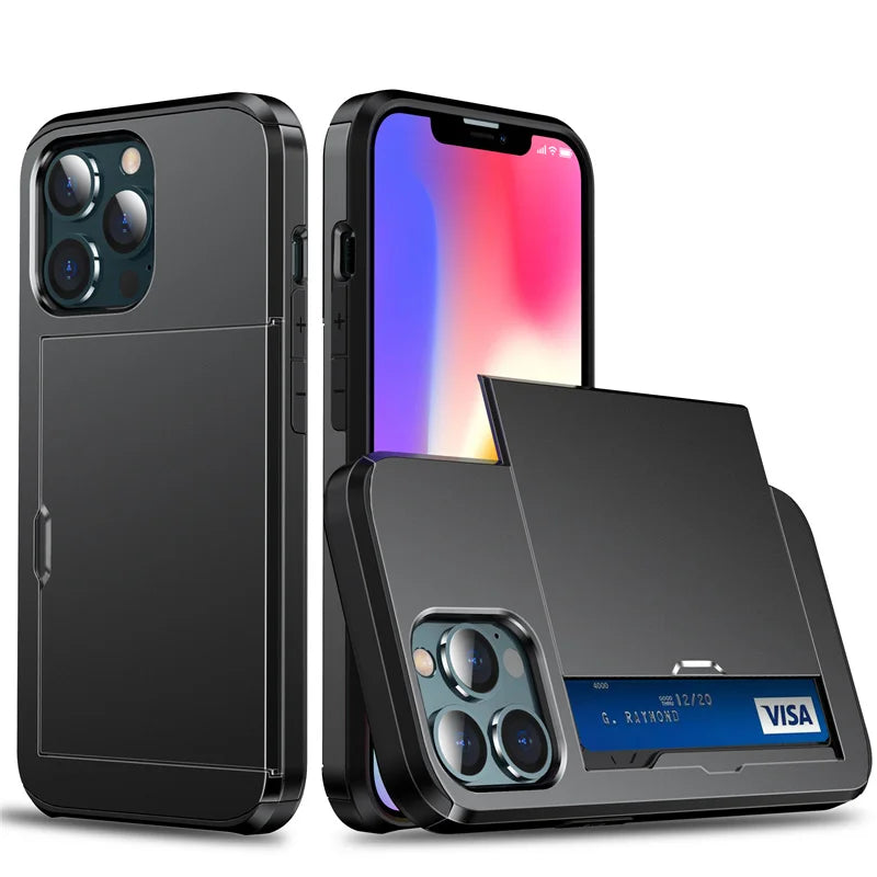 Slide Wallet Kartenfach Handyhülle iPhone