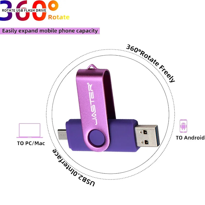 JASTER OTG 2-in-1 USB-Flash-Laufwerk 128 GB