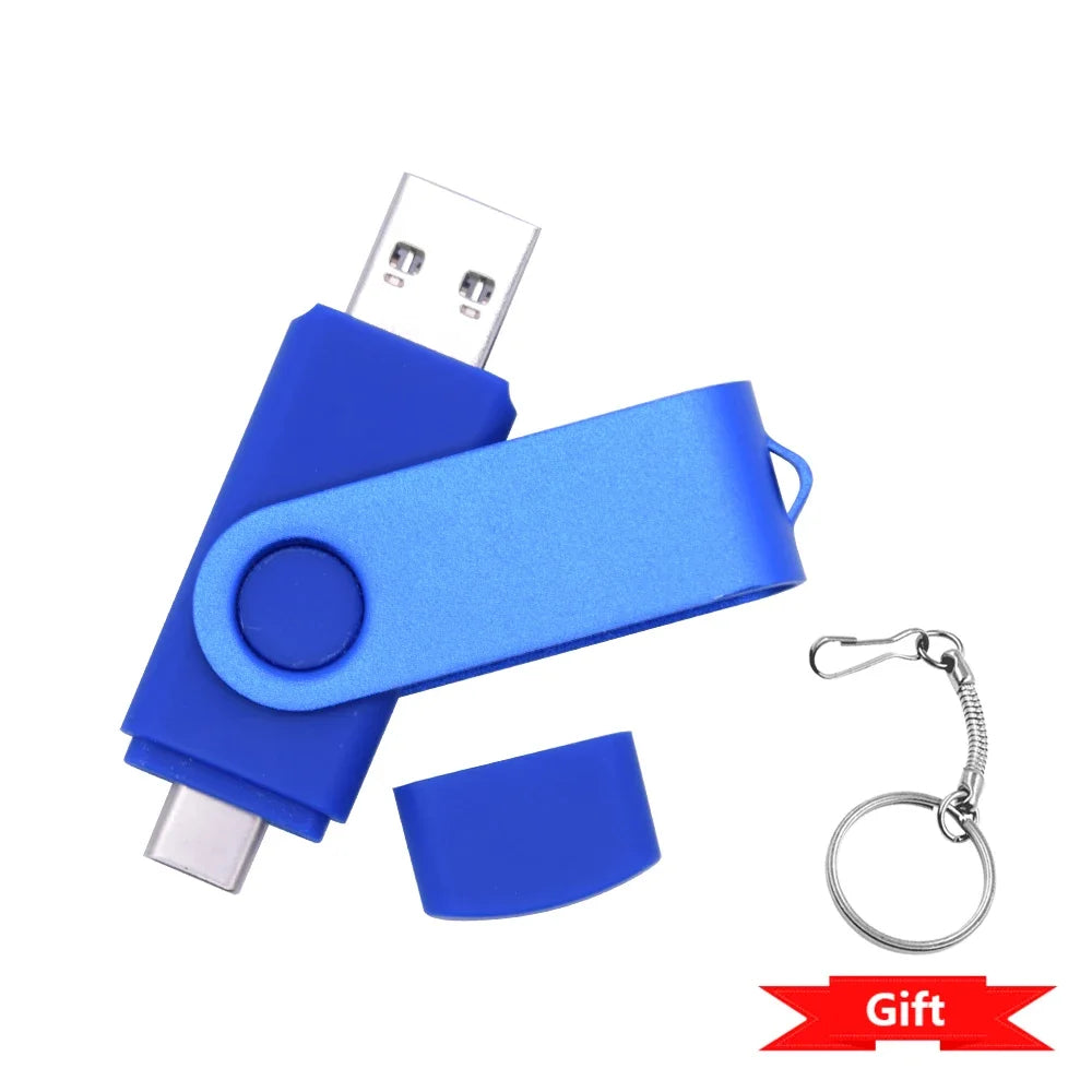 Drehbarer USB-Stick Typ-C 4–256GB 2-in-1