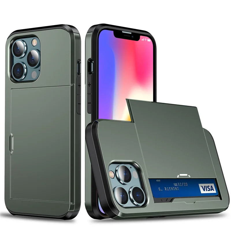 Slide Wallet Kartenfach Handyhülle iPhone