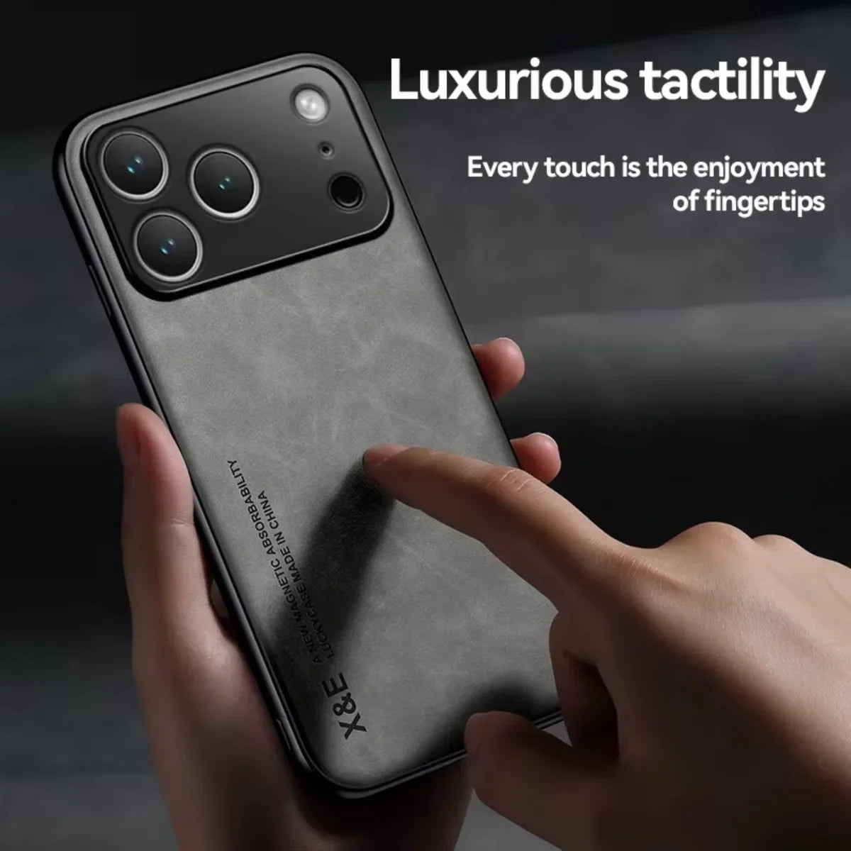 Luxus Lederhülle mit Metallplatte für iPhone 17 Serie