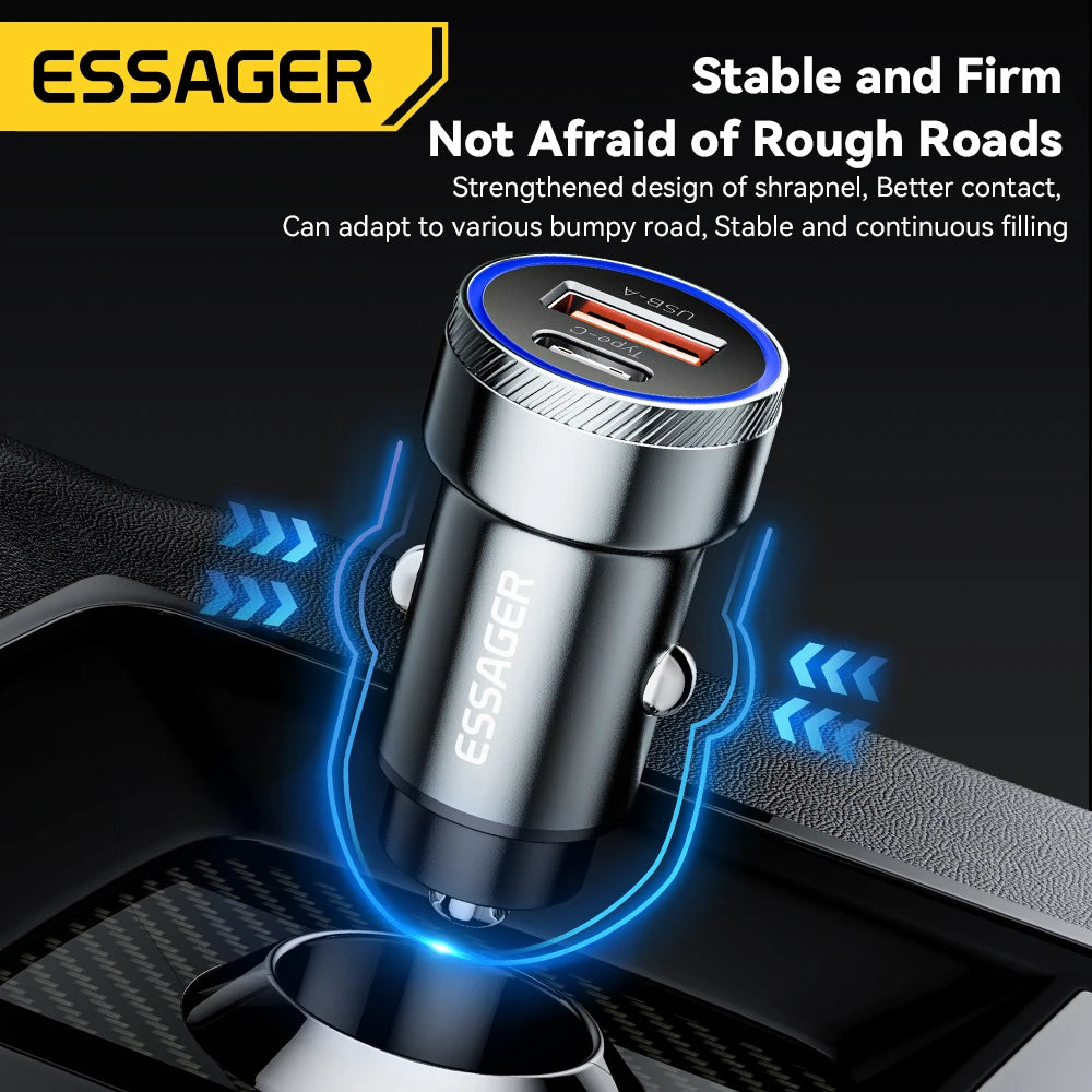 Essager 54W USB Autoladegerät Schnellladung Typ C