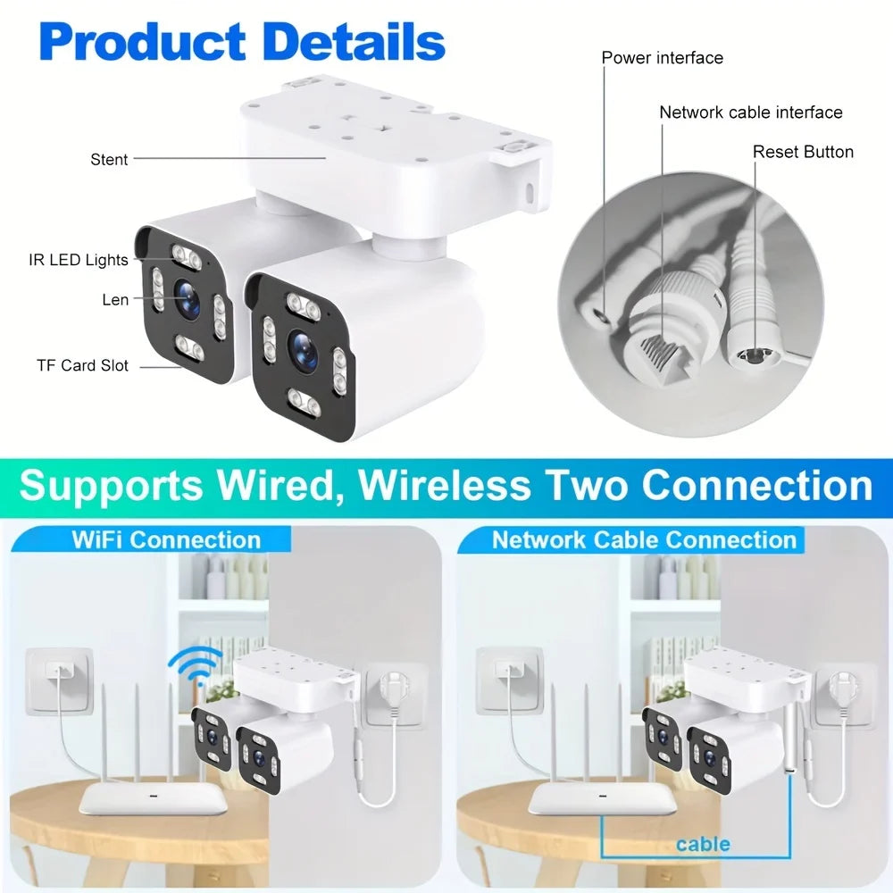 4K 8MP Dual-Lens WLAN PTZ Kamera Outdoor