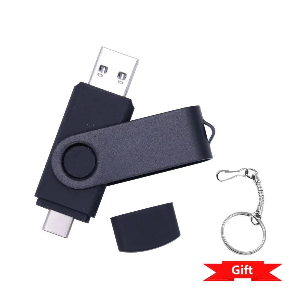 Drehbarer USB-Stick Typ-C 4–256GB 2-in-1