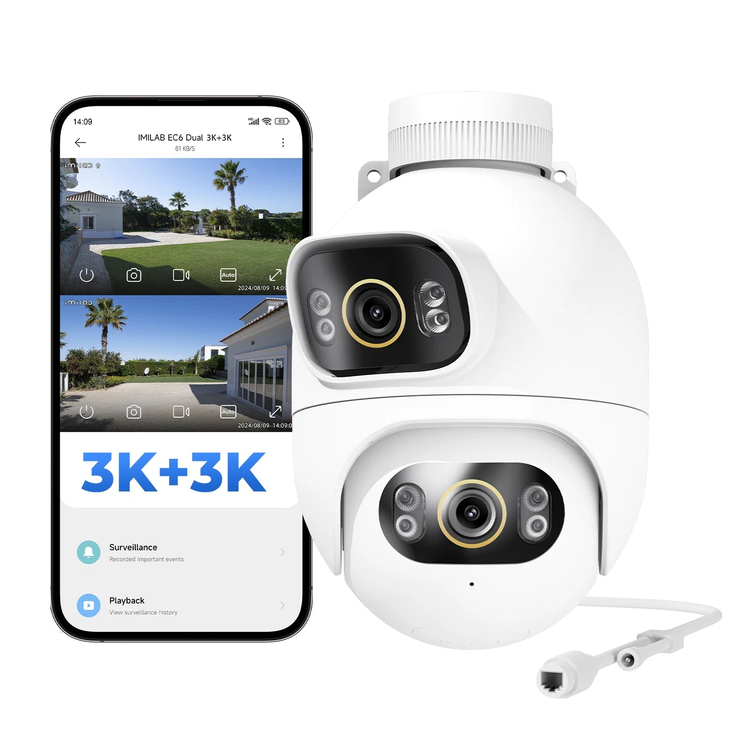 360° Dual-Lens Außenkamera mit WLAN & Farb-Nachtsicht