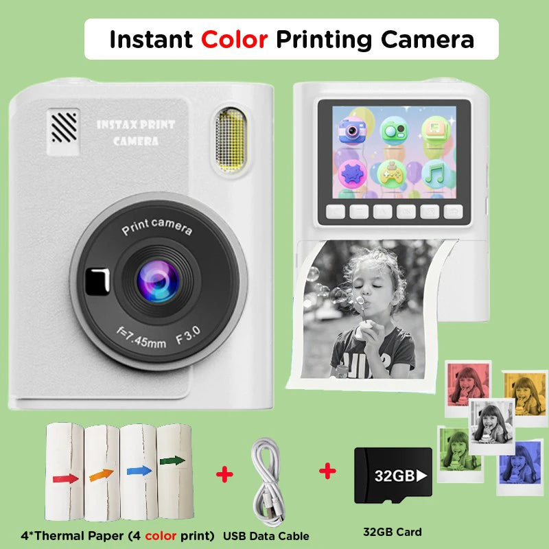 Kinder-Sofortdruckkamera mit Farbfilter und Spaß