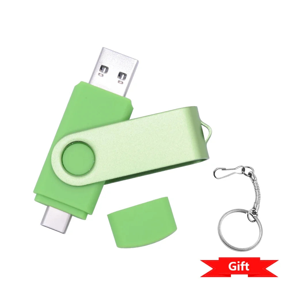 Drehbarer USB-Stick Typ-C 4–256GB 2-in-1