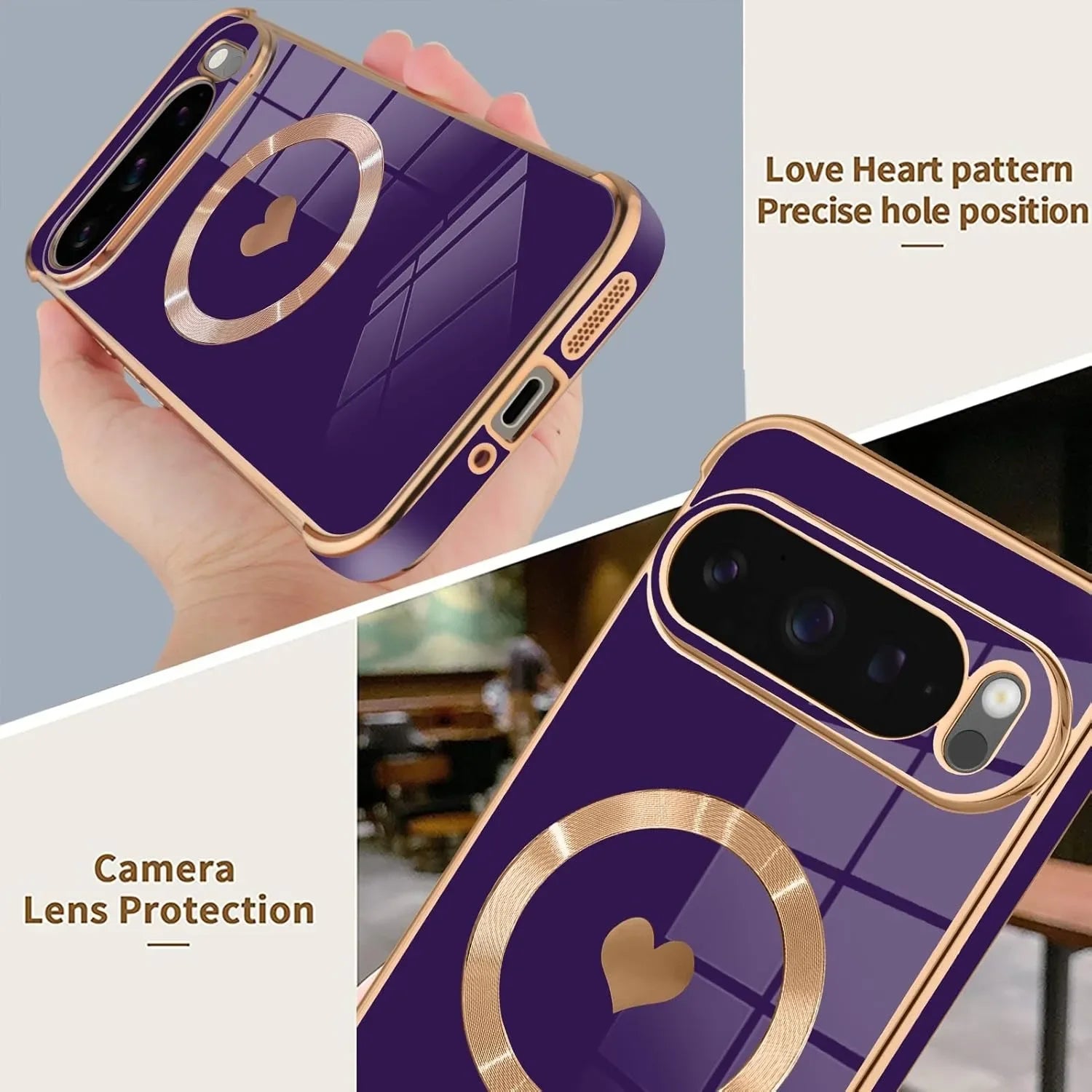 Magnetische Love Heart Hülle für Google Pixel 9