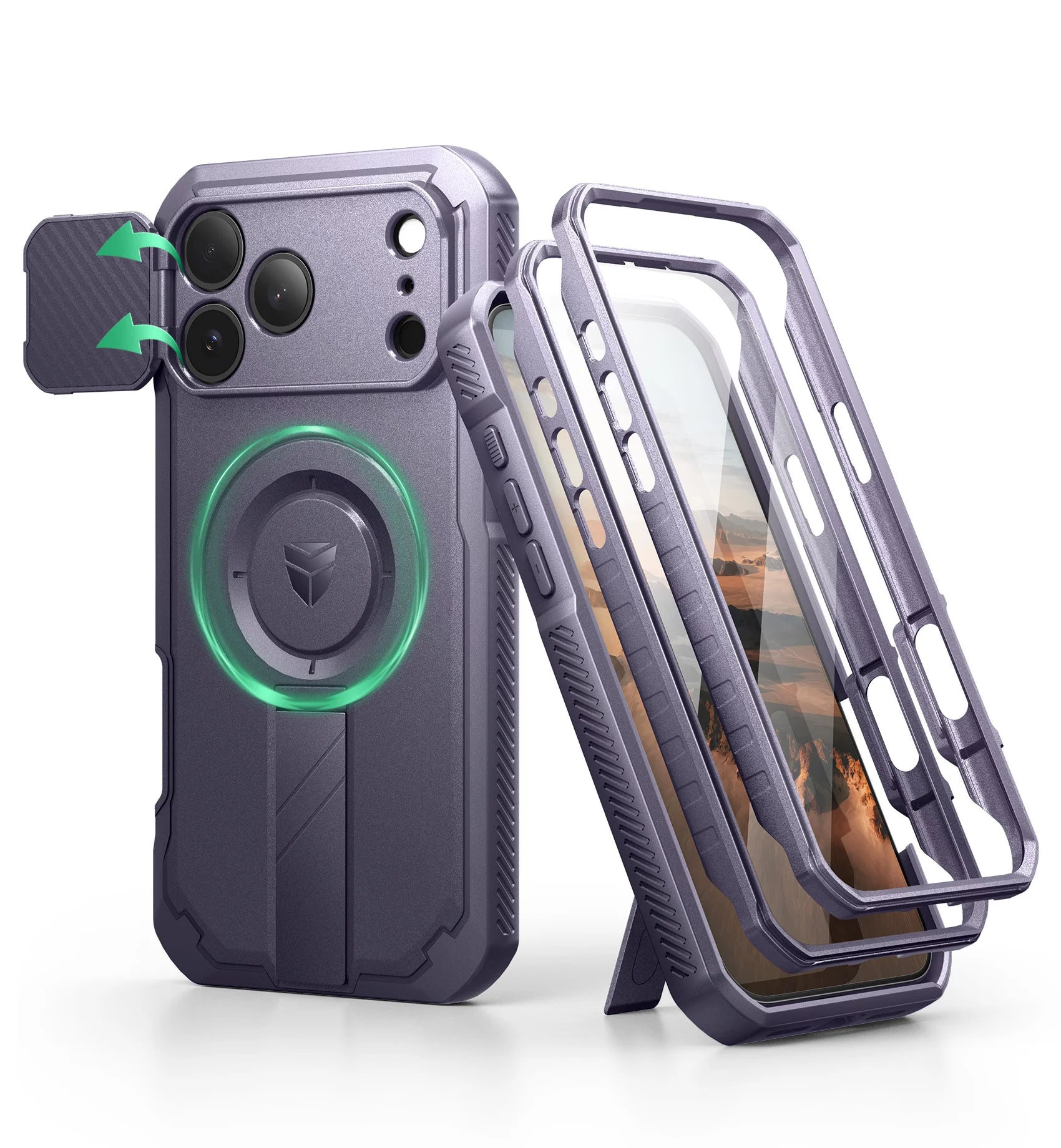 Stoßfeste iPhone-17 Hülle mit Kameraschutz & Stand