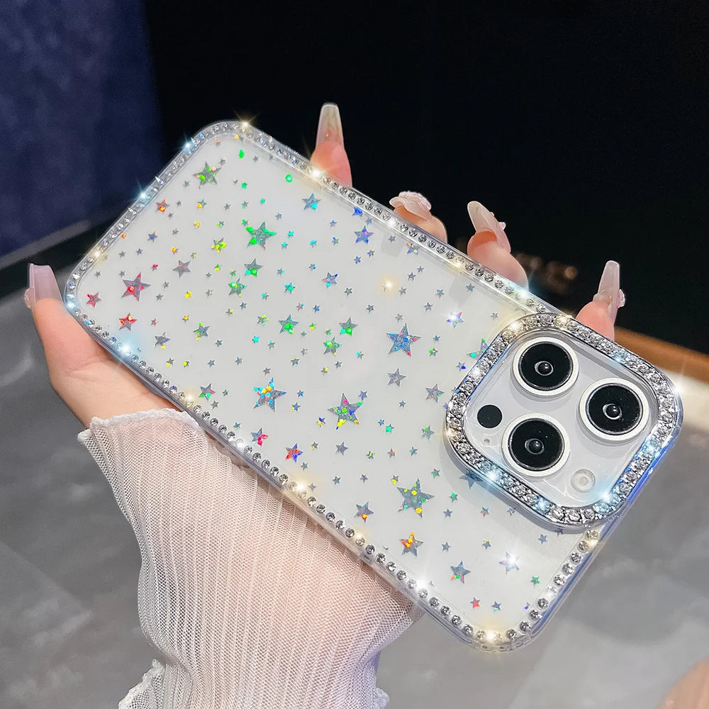 Bling Glitter Clear Hülle für iPhone 17 Pro Max – Silikon Case