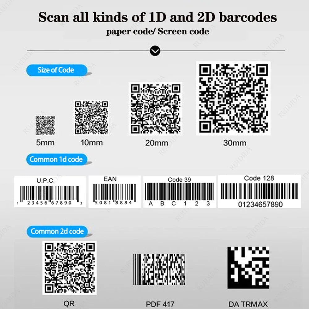 Kabelgebundener 1D-2D Scanner mit Halterung Bluetooth