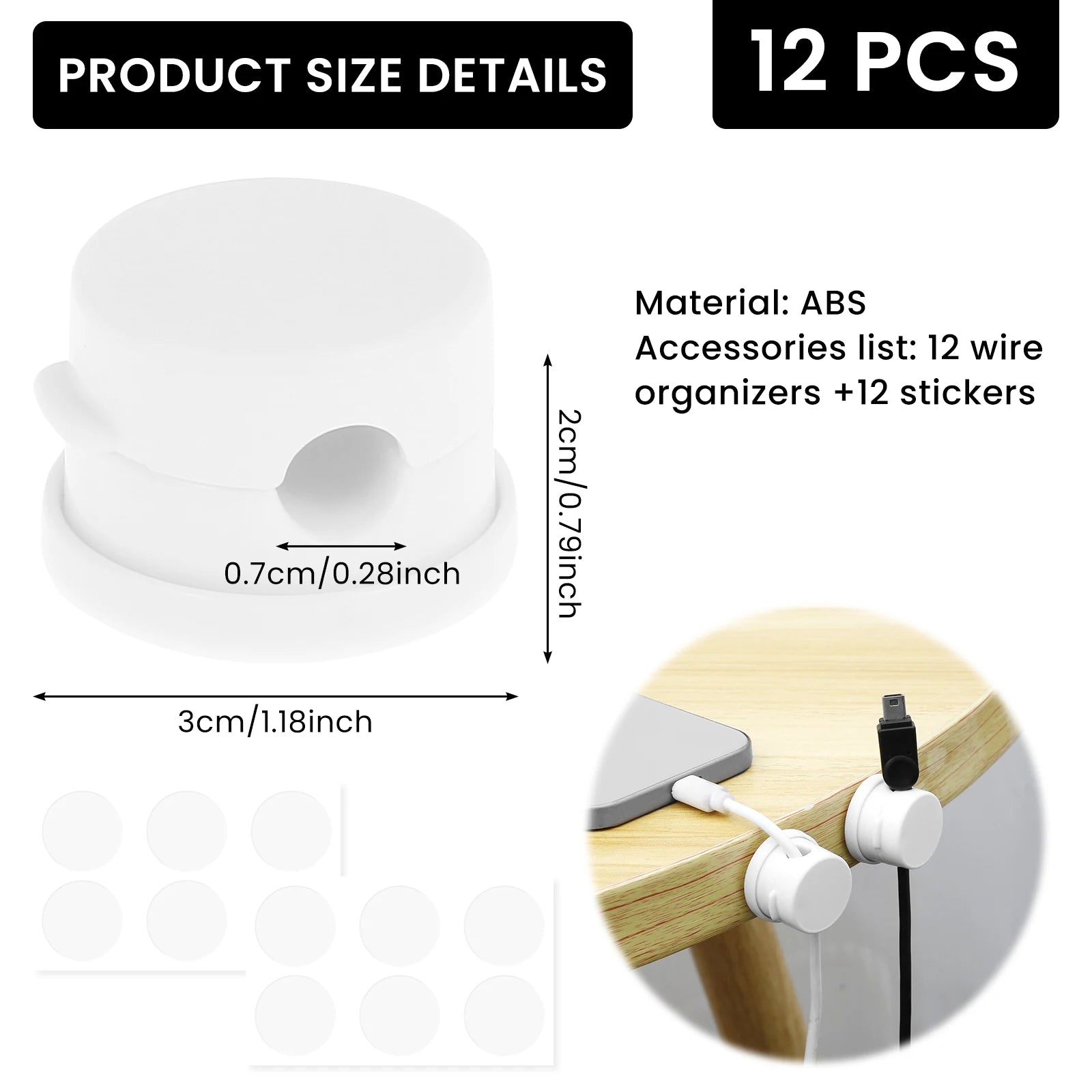 Magnetische Kabelklemmen selbstklebend 12/24 Stück