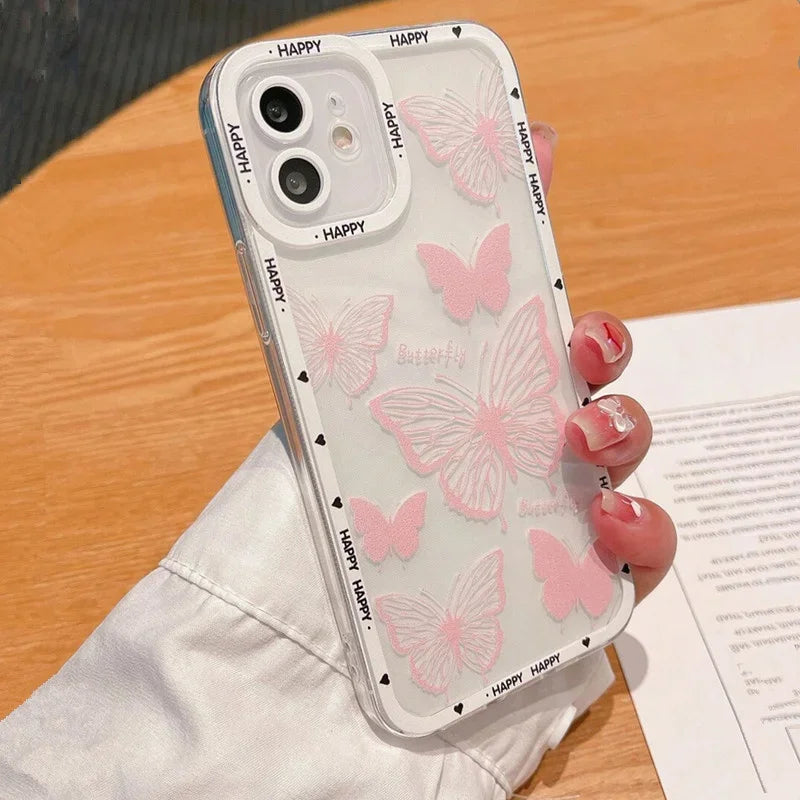 Rosa Schmetterling Hülle für iPhone