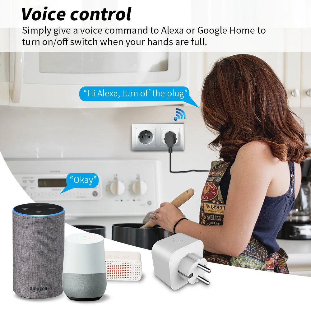 10A Smart Plug EU mit Tuya App & Sprachsteuerung