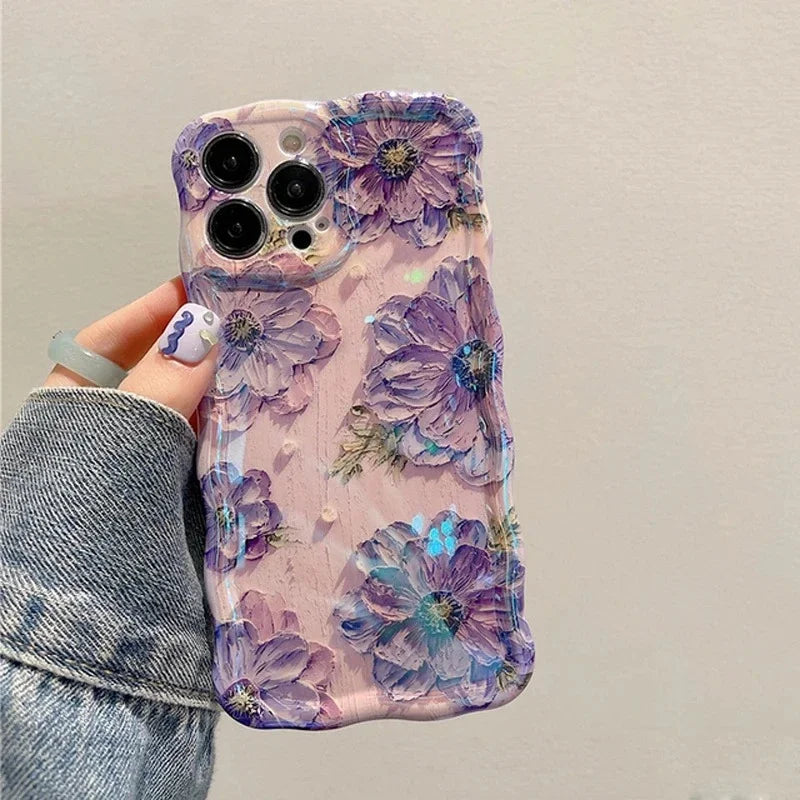 Luxuriöse Laser-Blumen-Handyhülle für iPhone