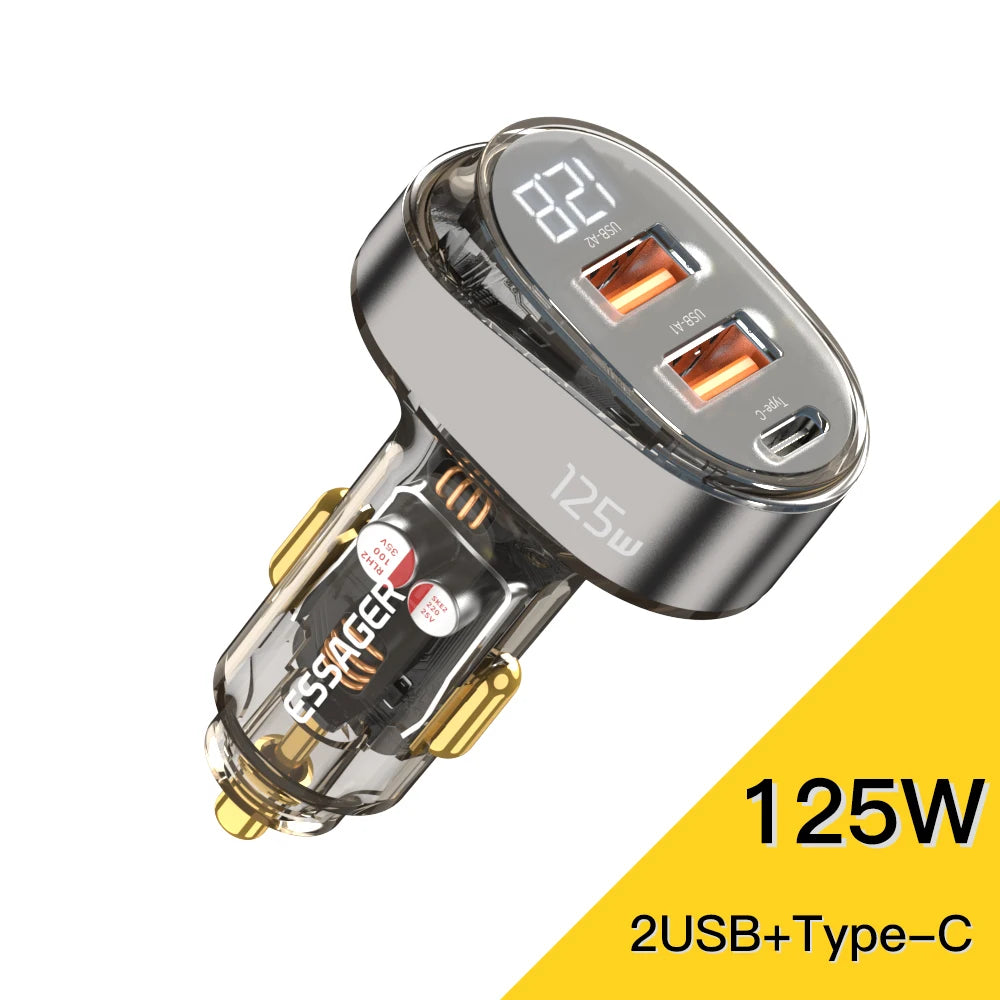 Essager 125W Auto Schnellladegerät mit Display