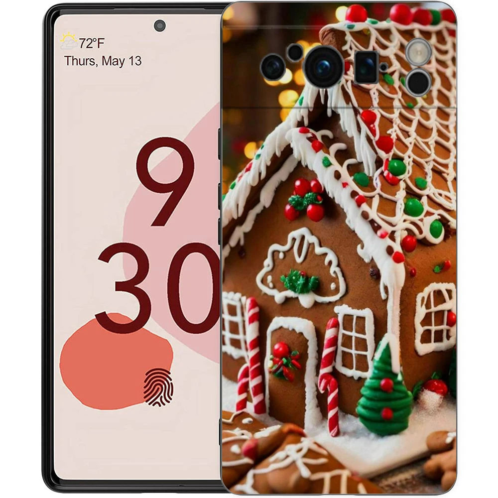 Pixel 9 8 Hülle Cartoon Silikon TPU Halbgewickelt Weihnachten Case