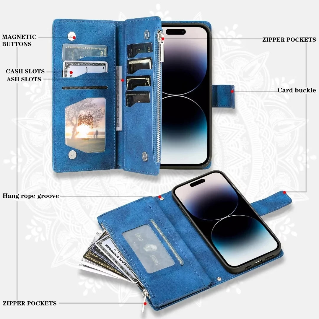 Leder Flip Hülle für Samsung Galaxy