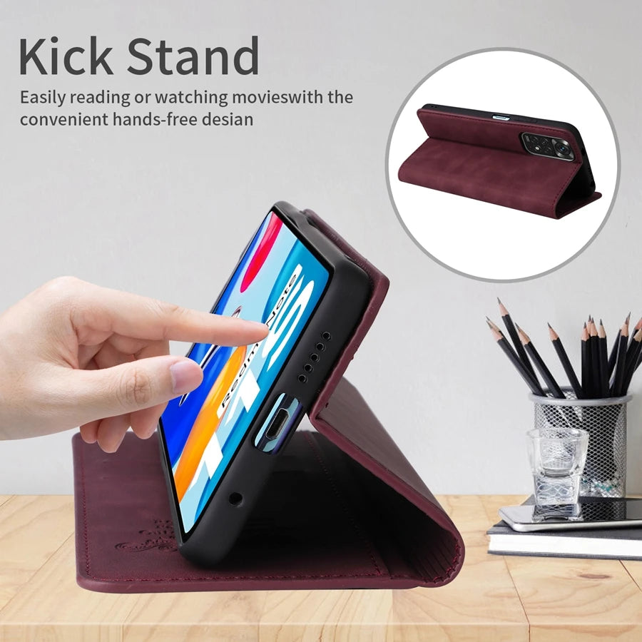 Flip Leder Wallet Hülle für Xiaomi Modelle