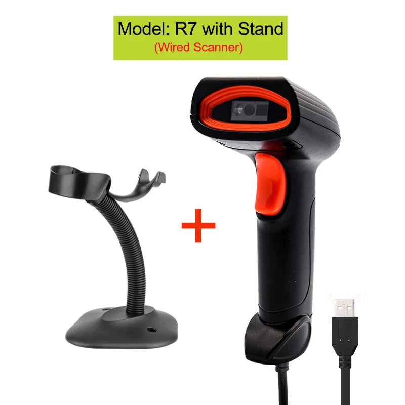 Kabelgebundener 1D-2D Scanner mit Halterung Bluetooth