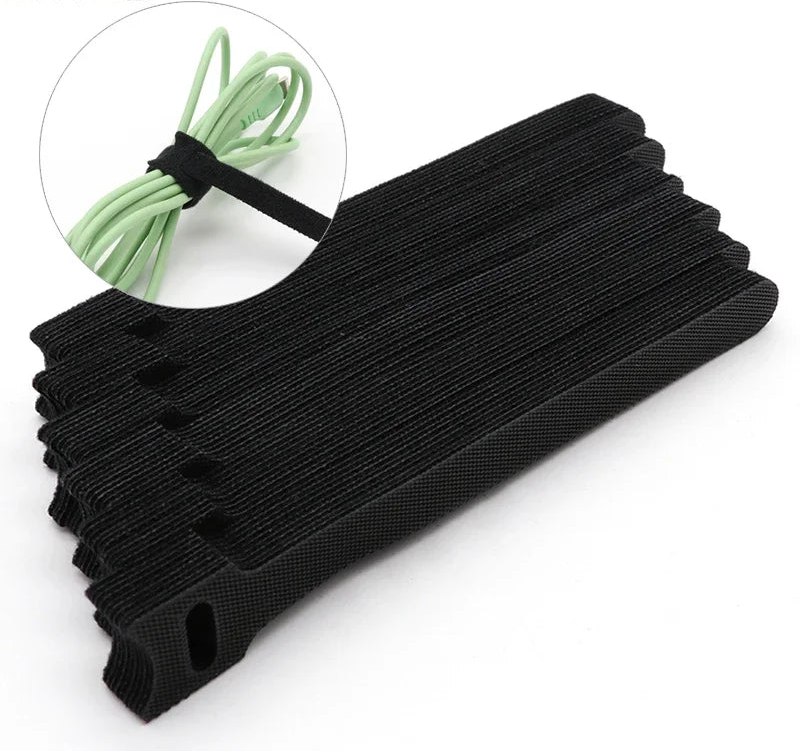 Lösbare Nylon Kabelbinder Set 15-30 cm Schwarz