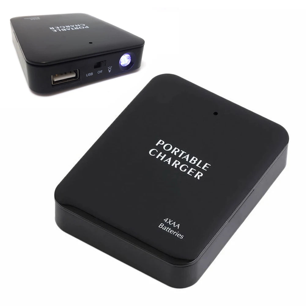 Tragbare Powerbank-Hülle 4xAA mit LED