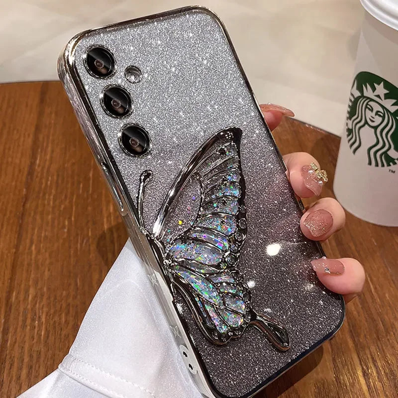 Schmetterling Glitzer Hülle für Samsung S25