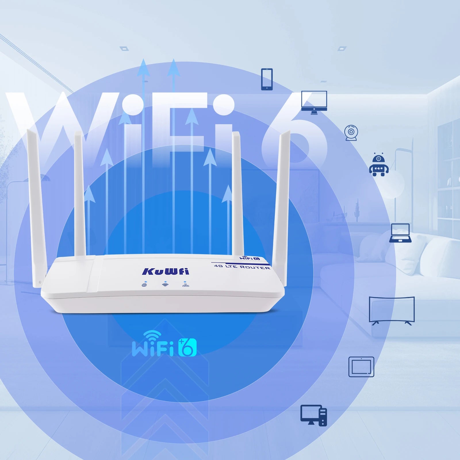 4G LTE Router WiFi6 300Mbps with Nano SIM and antenna