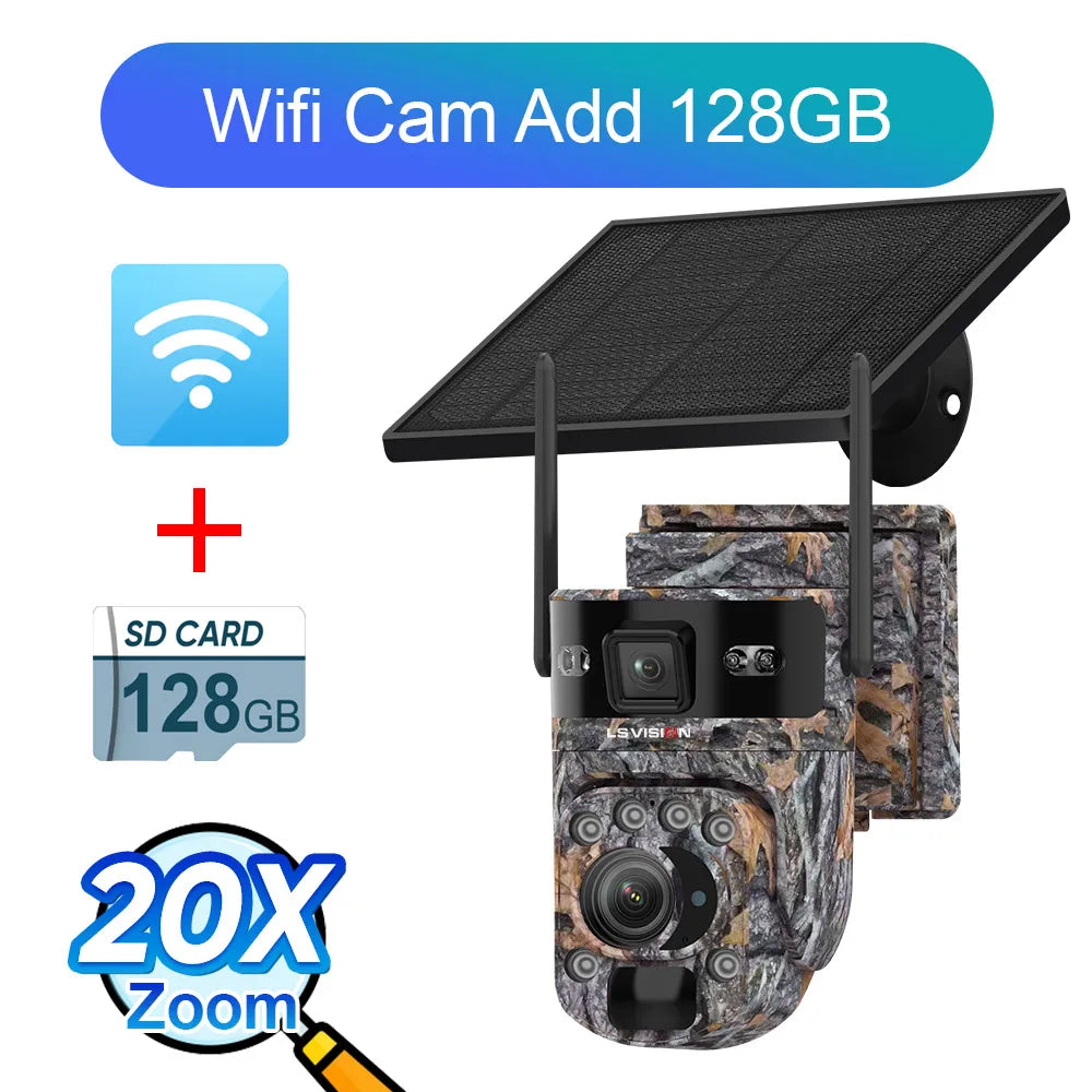 6K 4G Solar Security Camera with 20X Zoom &amp; Tracking