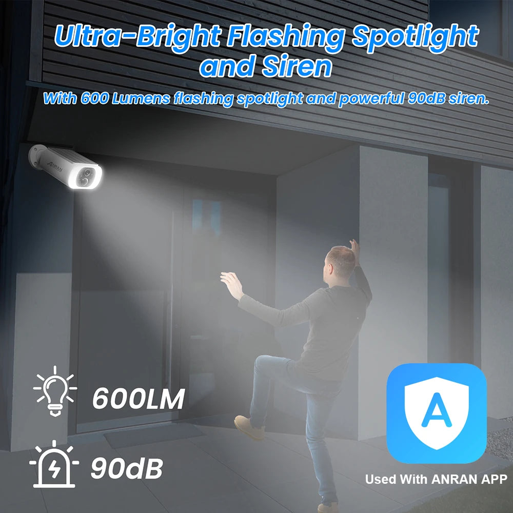 Solar-Außenkamera 3MP WLAN Akku Farbnachtsicht