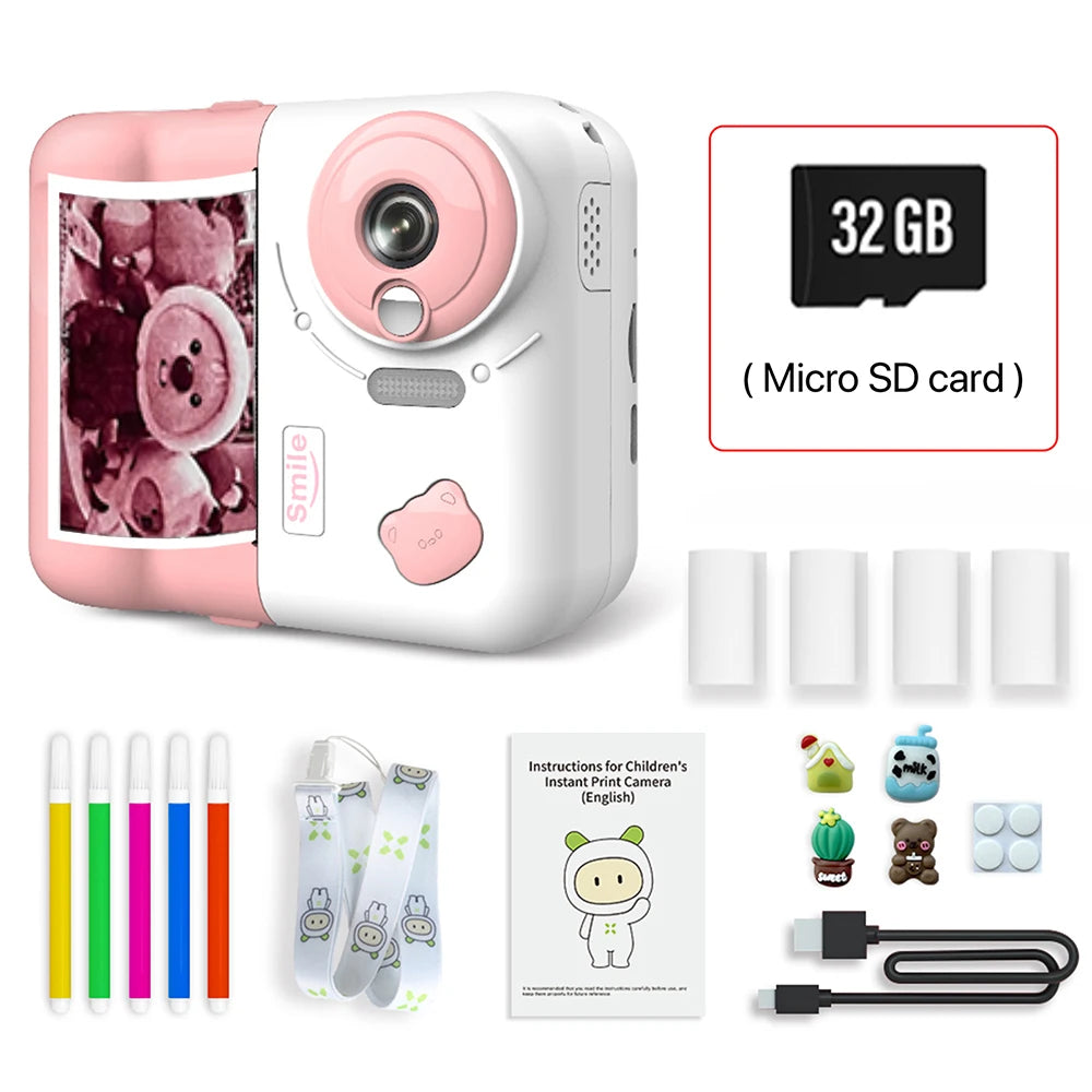 Kinderkamera Sofortbild Digitalkamera 1080P 32GB