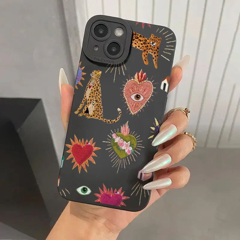Floral Leopard Silikonhülle iPhone